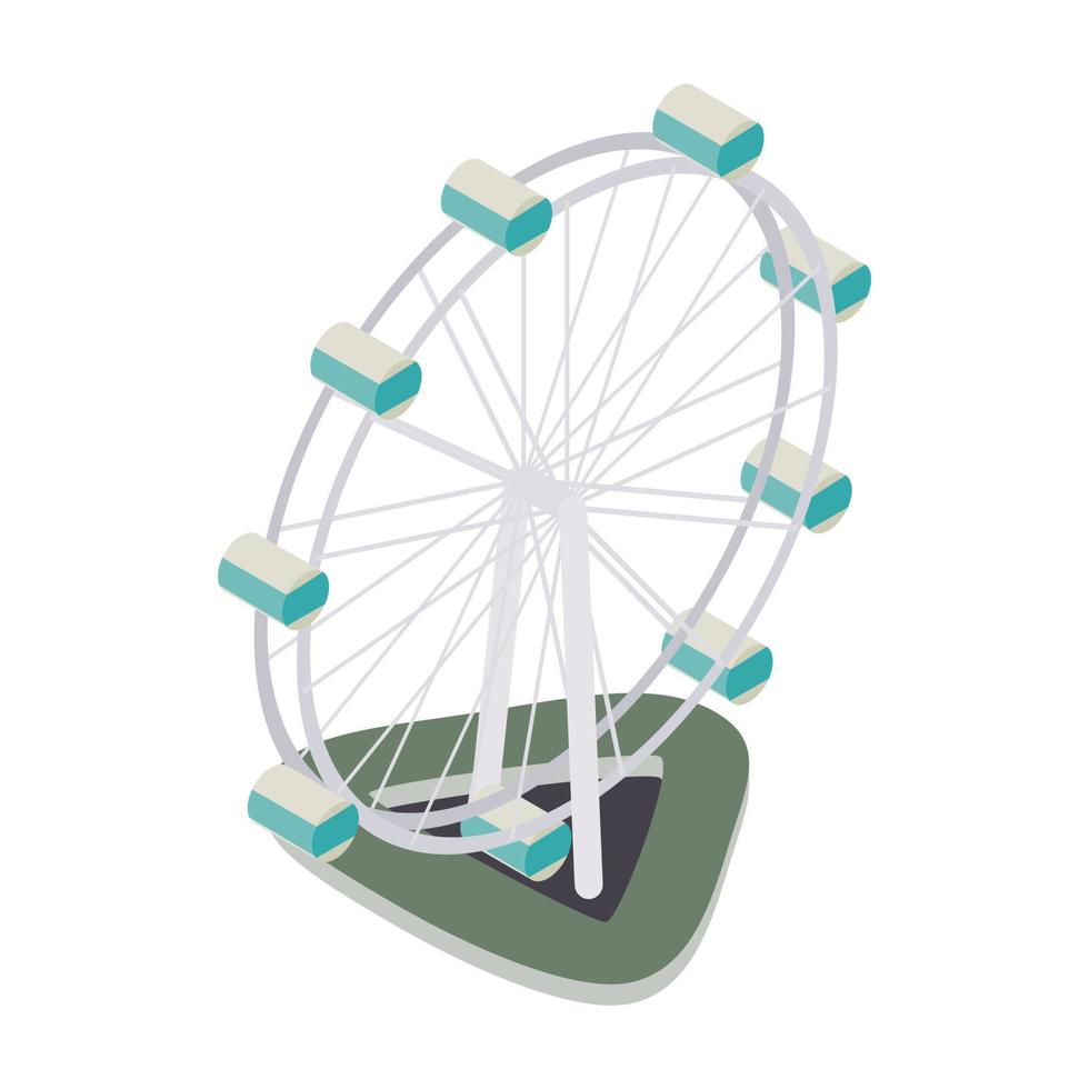 Ferris ruota icona, isometrico 3d stile vettore