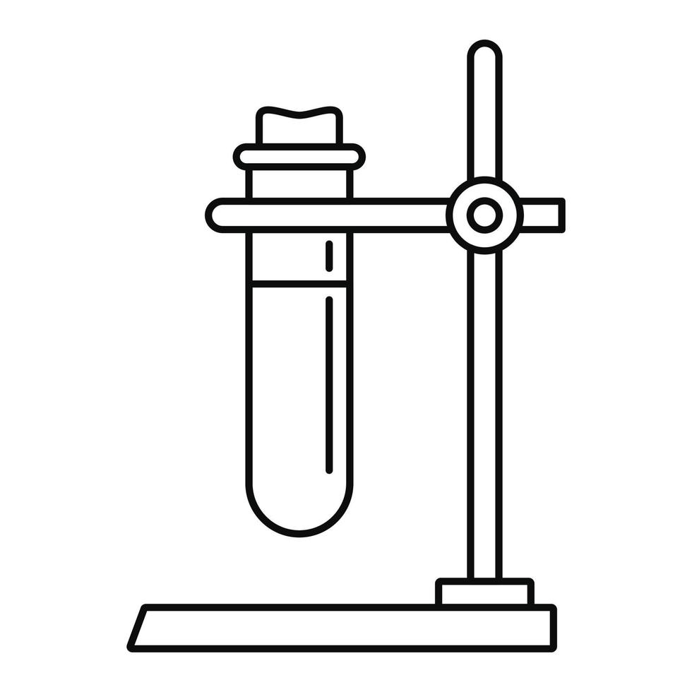 uno test tubo In piedi icona, schema stile vettore
