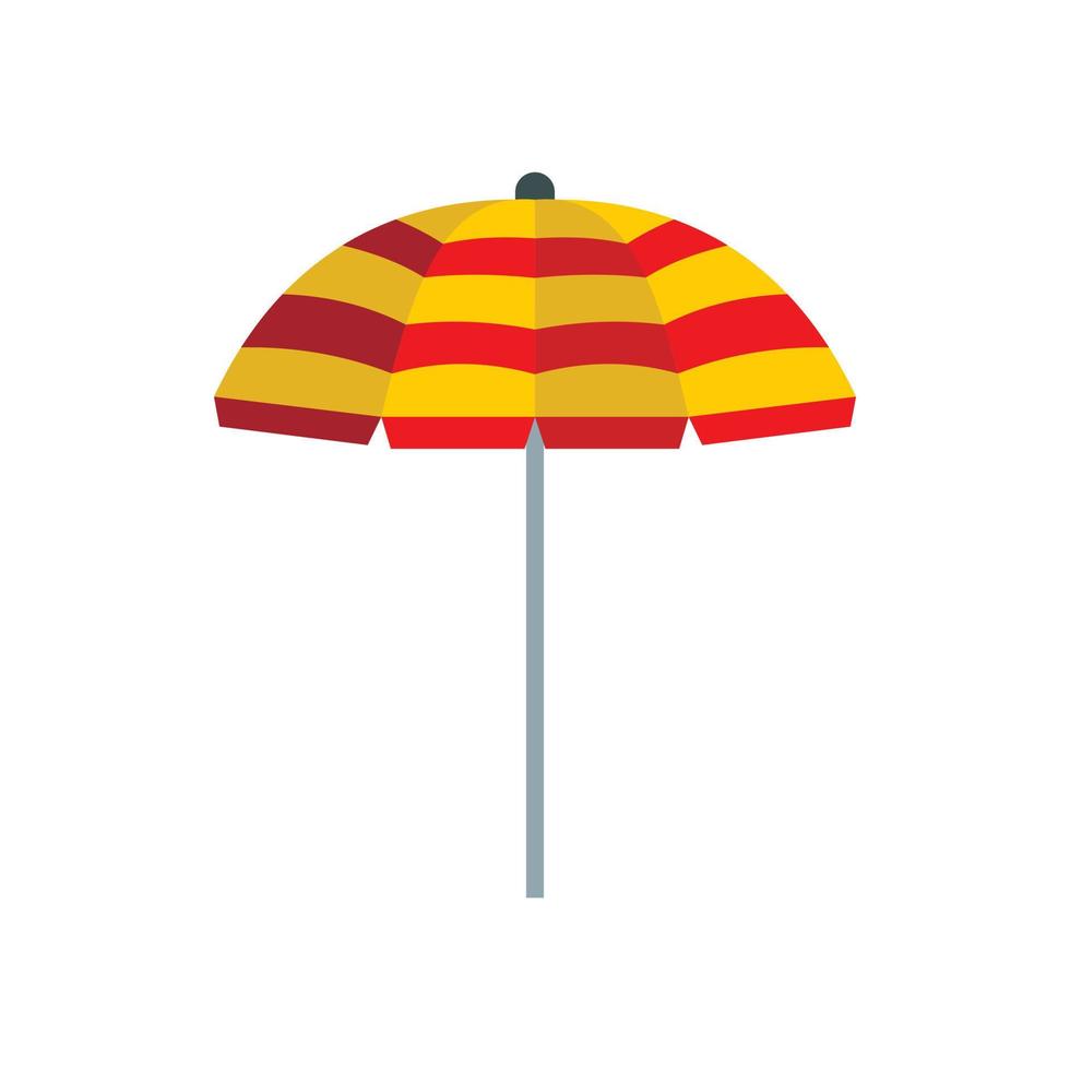 giallo e rosso spiaggia ombrello icona, piatto stile vettore