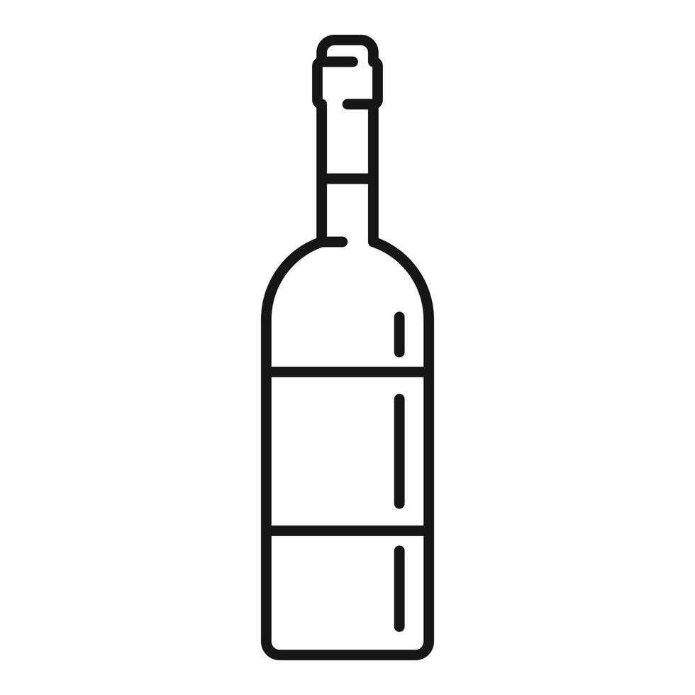 italiano vino bottiglia icona, schema stile vettore