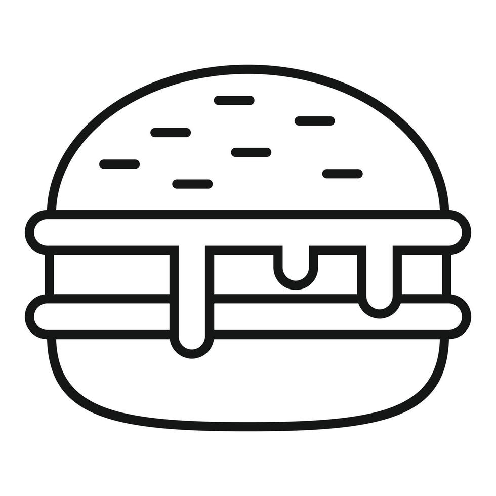 americano hamburger icona, schema stile vettore