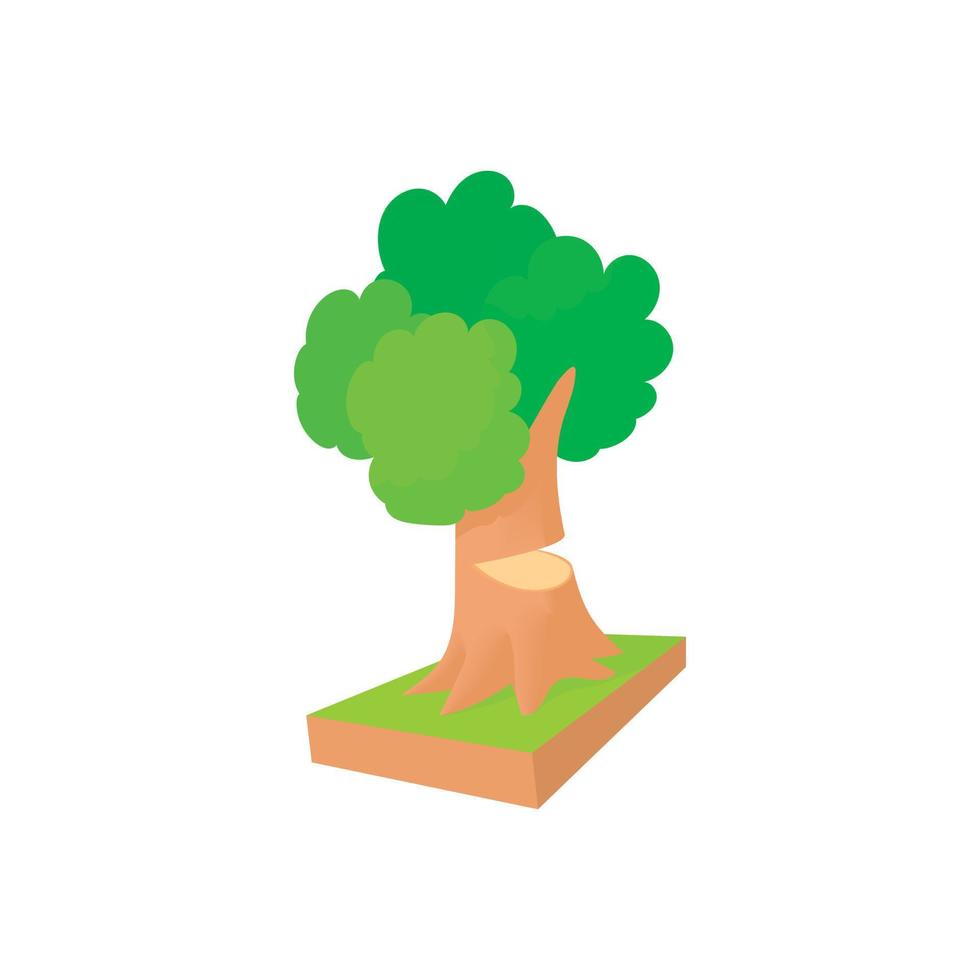 albero per sega tagliare icona, cartone animato stile vettore