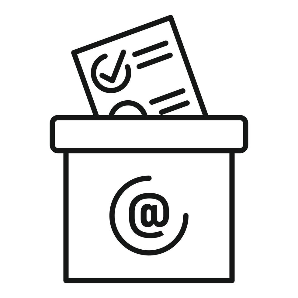 sondaggio scatola di cartone scatola icona, schema stile vettore