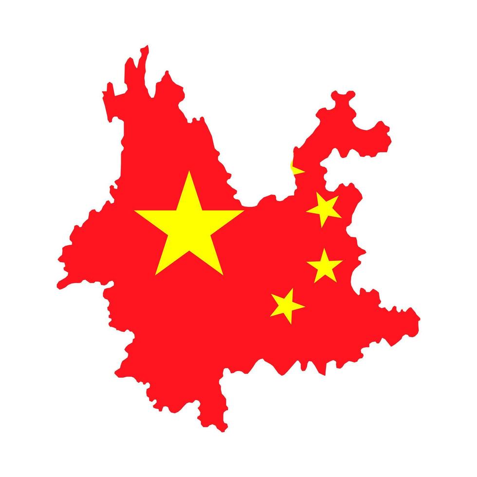 yunnan Provincia carta geografica, amministrativo divisioni di Cina. vettore illustrazione.