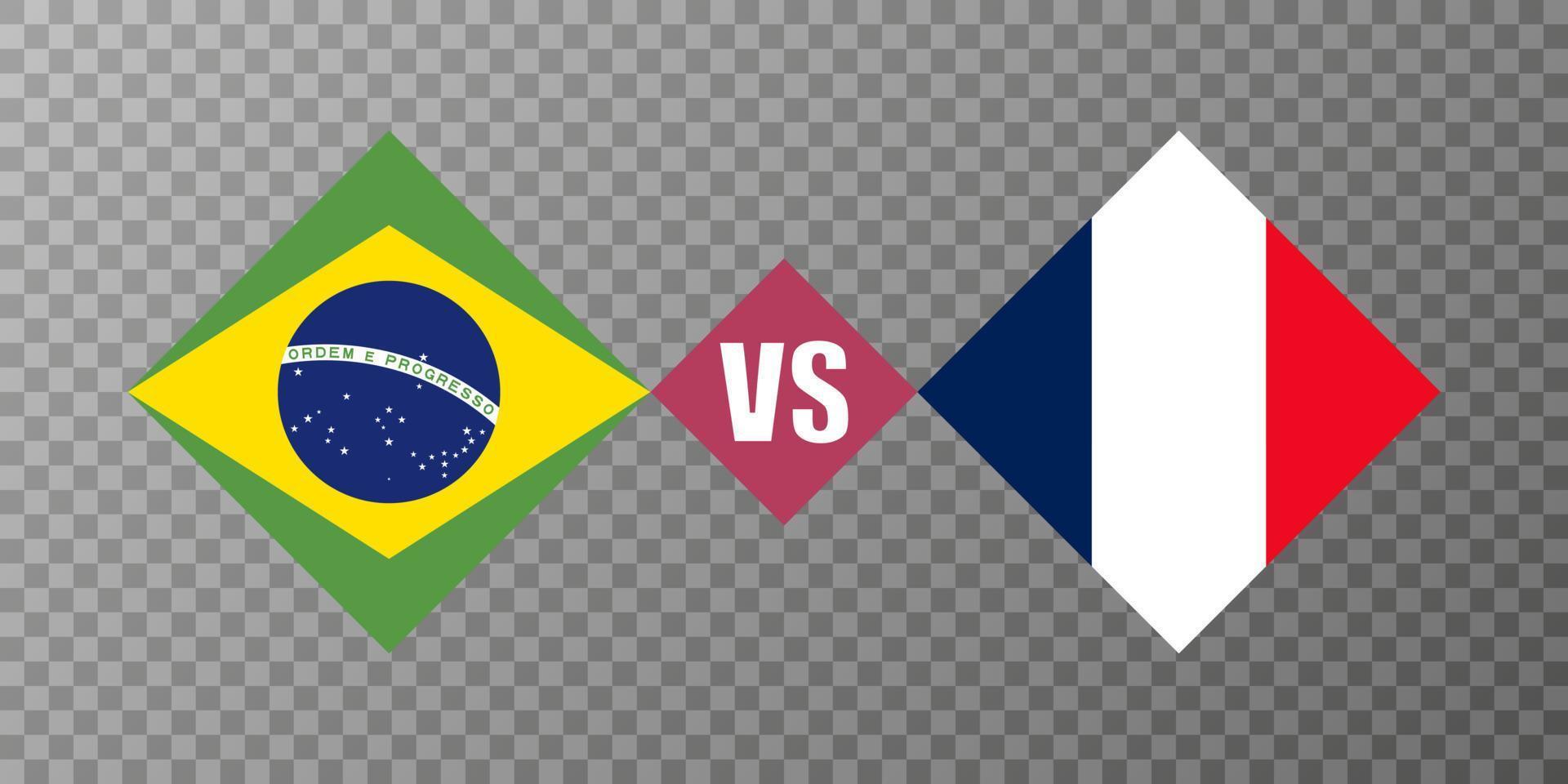 brasile vs Francia bandiera concetto. vettore illustrazione.