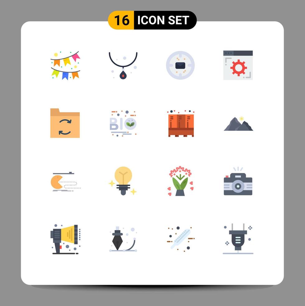 gruppo di 16 piatto colori segni e simboli per sync di riserva finanza pagina web Internet modificabile imballare di creativo vettore design elementi