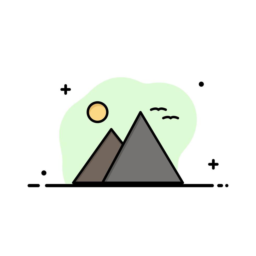 Egitto Giza punto di riferimento piramide sole attività commerciale logo modello piatto colore vettore