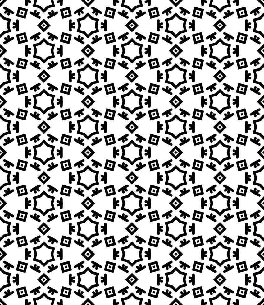 nero e bianca senza soluzione di continuità astratto modello. sfondo e sfondo. in scala di grigi ornamentale design. vettore