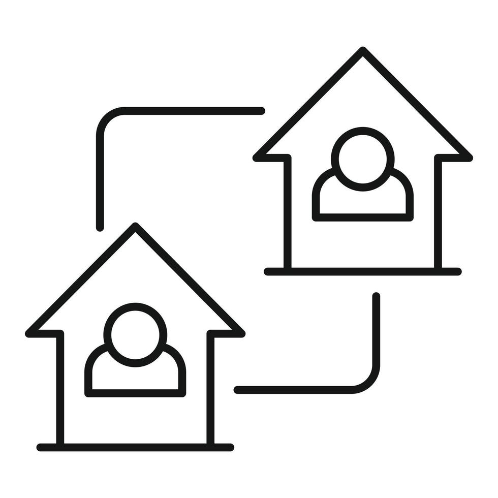 casa ufficio connessione icona, schema stile vettore