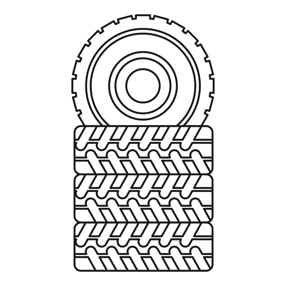 mucchio di pneumatici icona, schema stile vettore