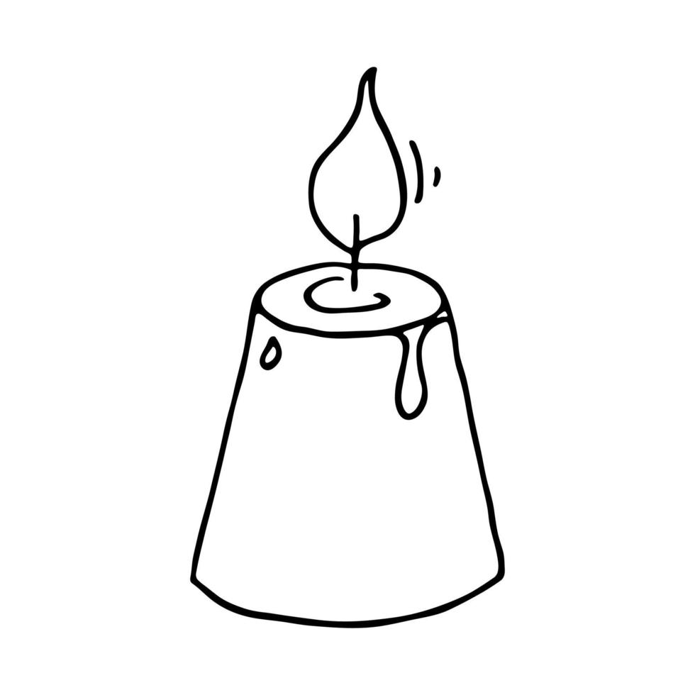 ardente aroma candela. singolo scarabocchio illustrazione. mano disegnato clipart per carta, logo, design vettore