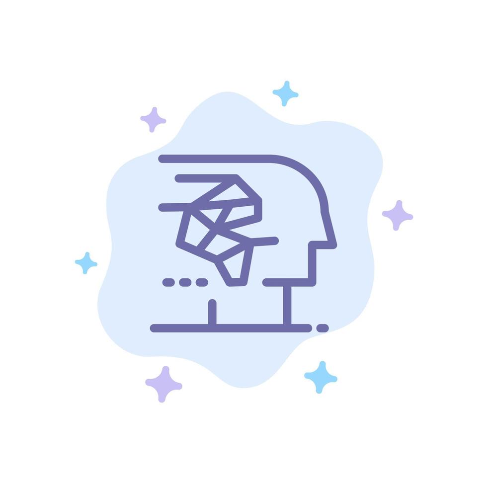 androide artificiale cervello umano interfaccia blu icona su astratto nube sfondo vettore