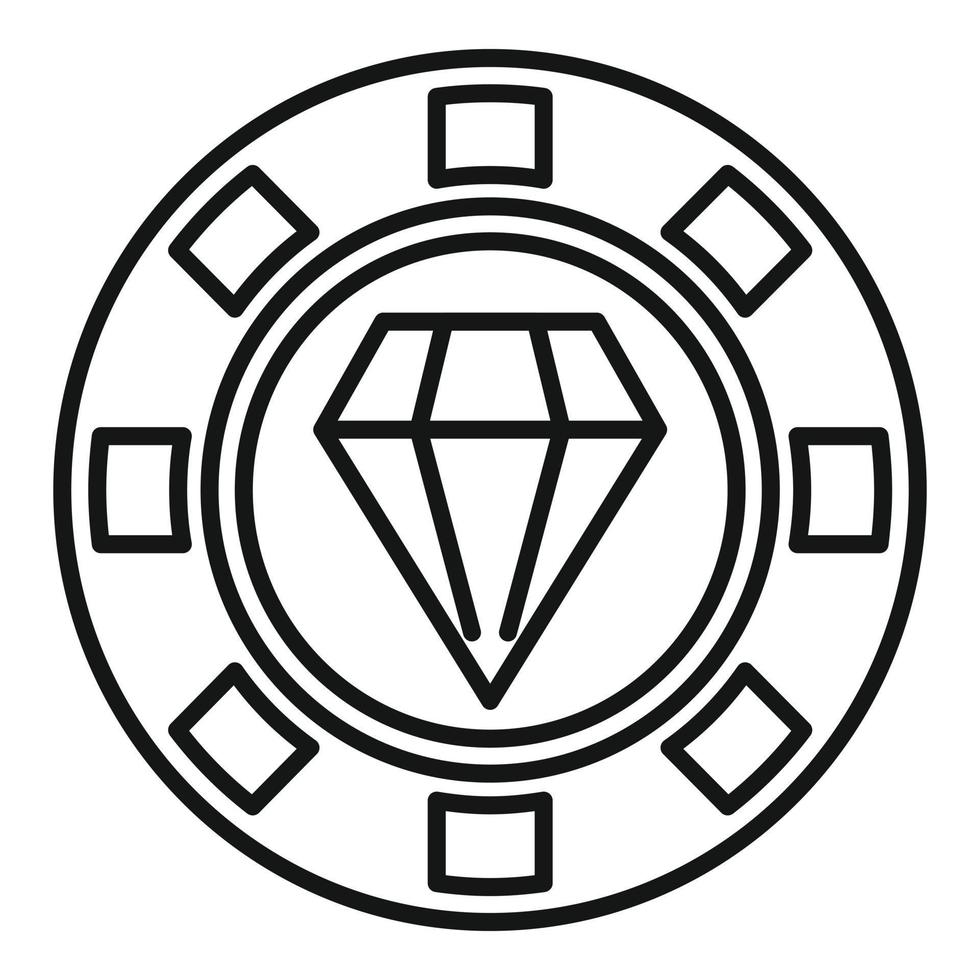 diamante gettone icona schema vettore. distintivo qualità vettore