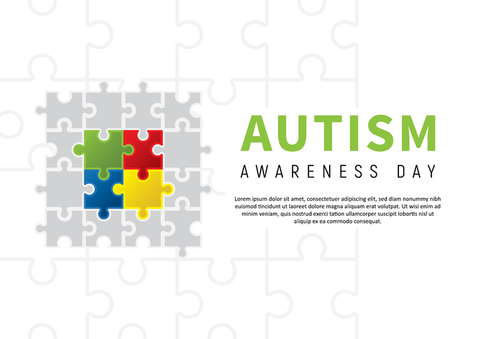 Poster di puzzle di consapevolezza di autismo vettore