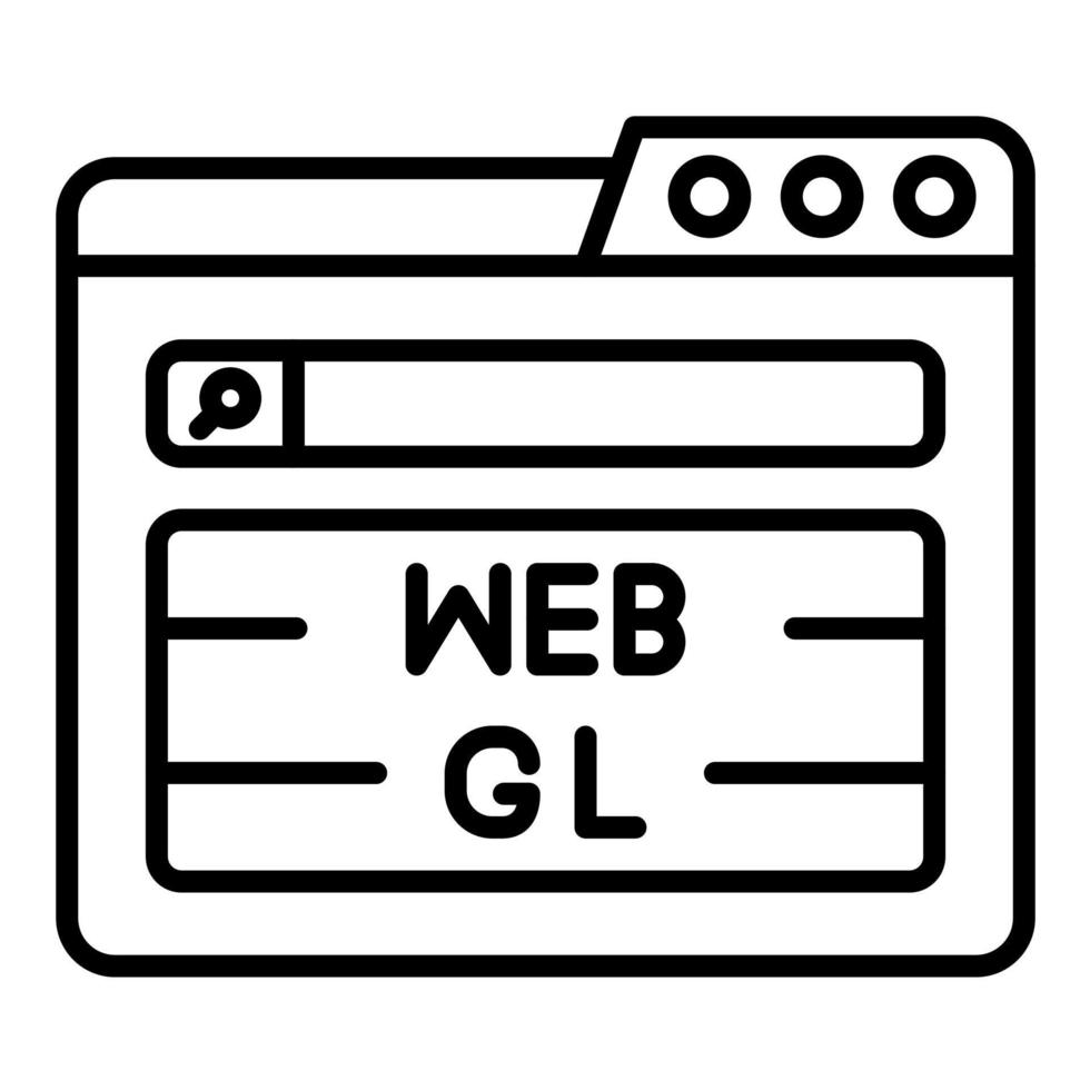 webgl linea icona vettore