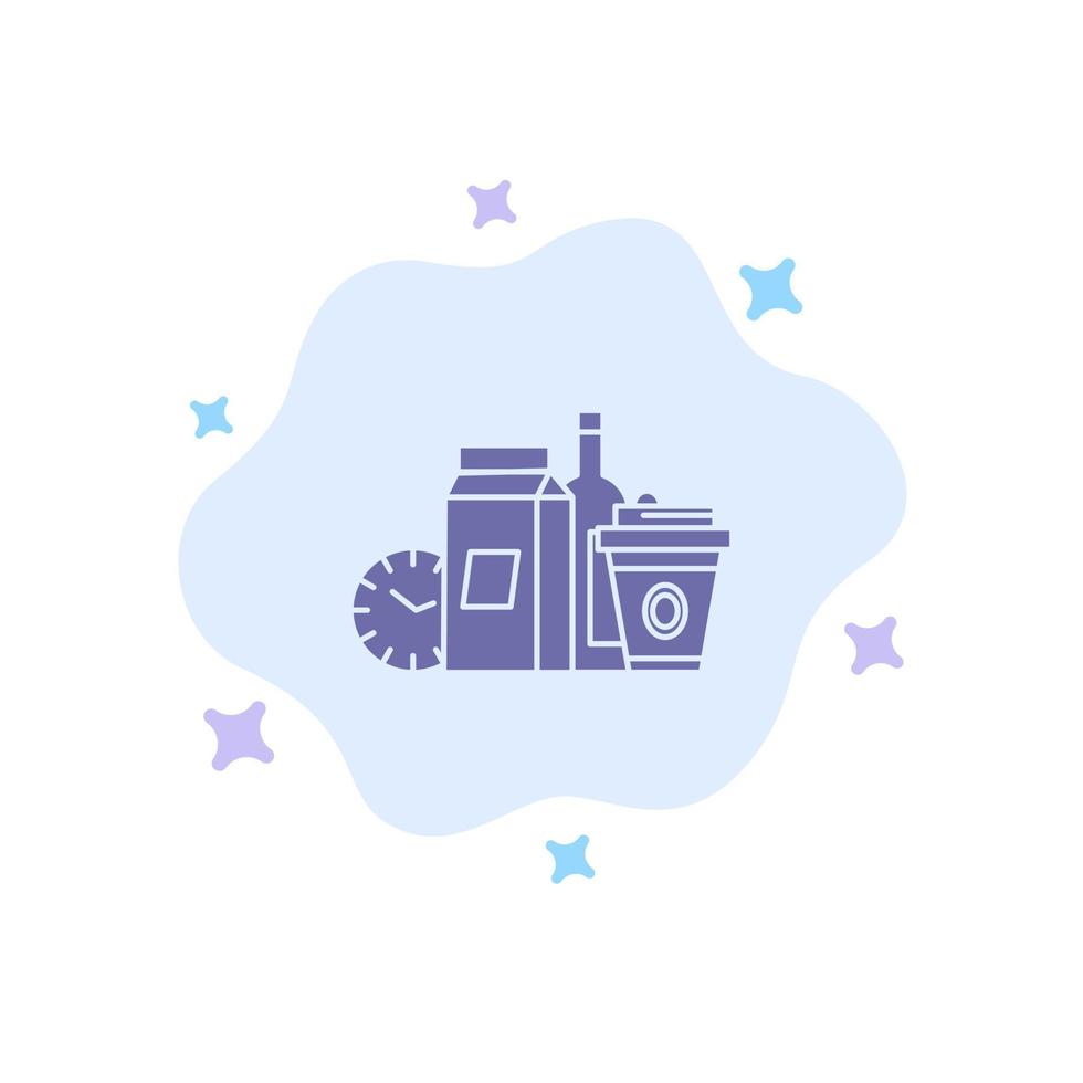 cibo elementi latte elementi caffè blu icona su astratto nube sfondo vettore