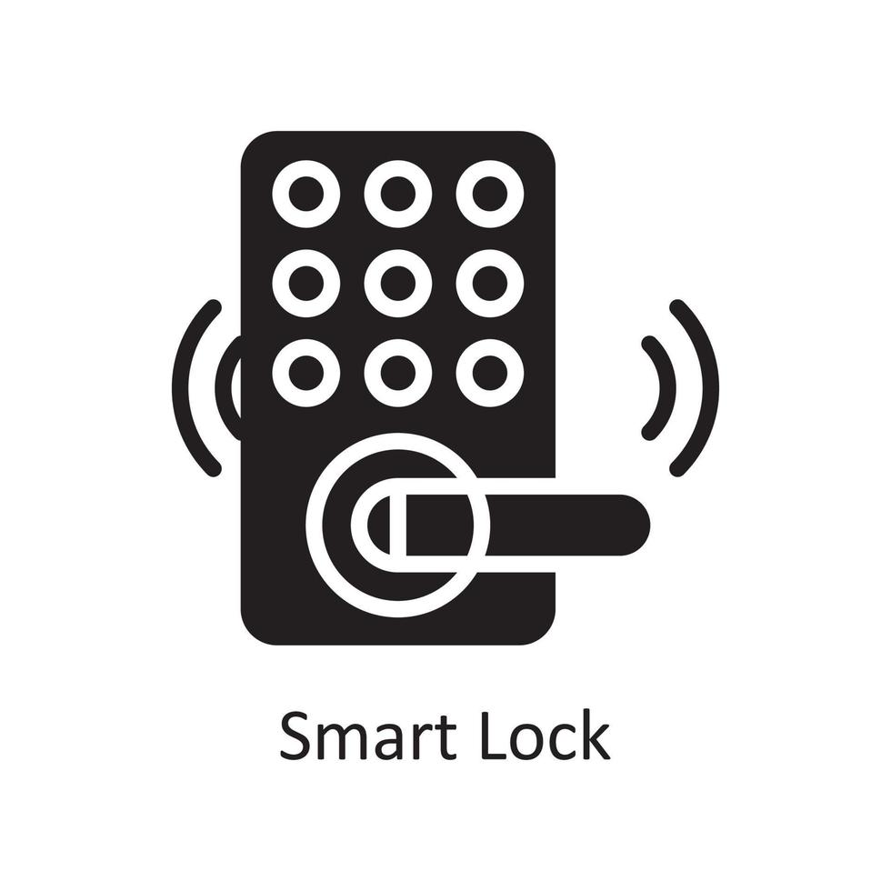inteligente serratura vettore solido icona design illustrazione. faccende domestiche simbolo su bianca sfondo eps 10 file