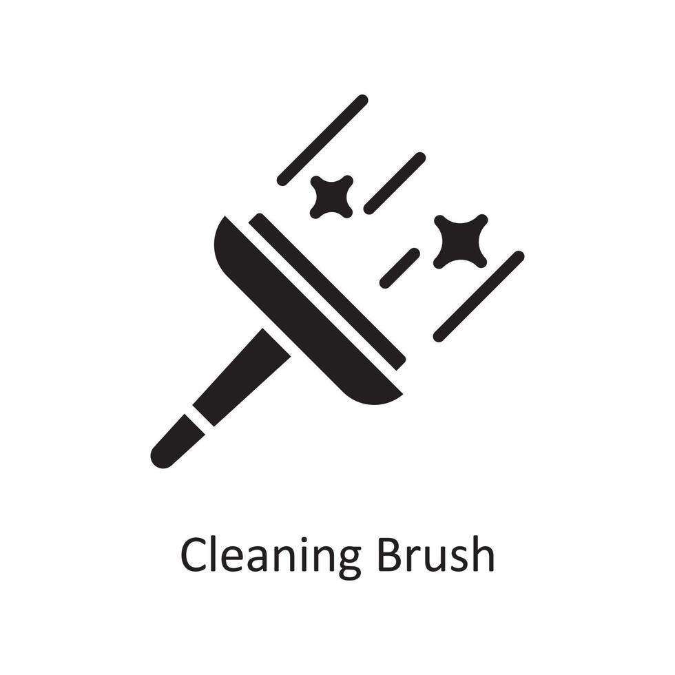 pulizia spazzola vettore solido icona design illustrazione. faccende domestiche simbolo su bianca sfondo eps 10 file