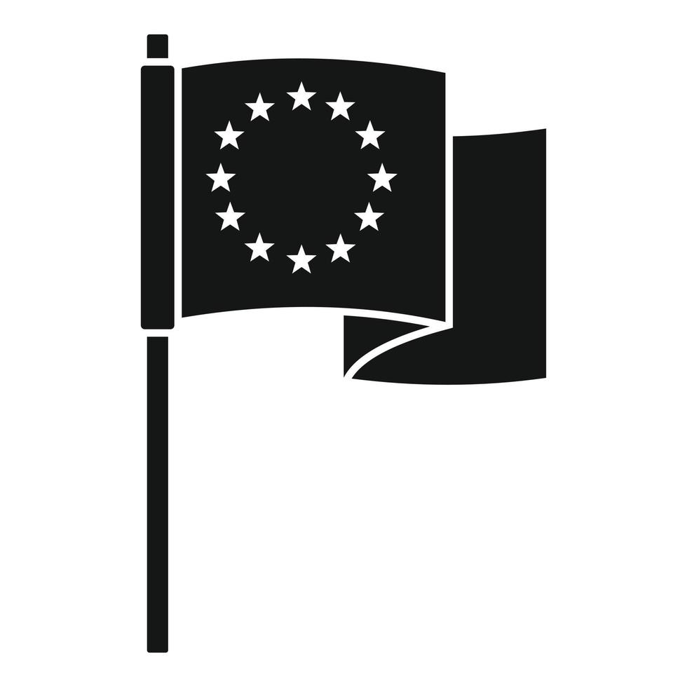 europeo unione bandiera icona, semplice stile vettore
