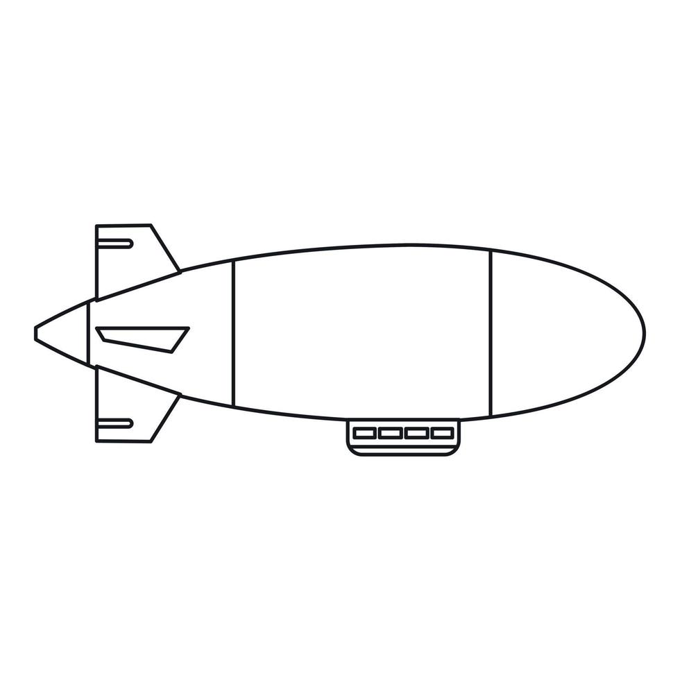 dirigibile Palloncino aerostato icona, schema stile vettore