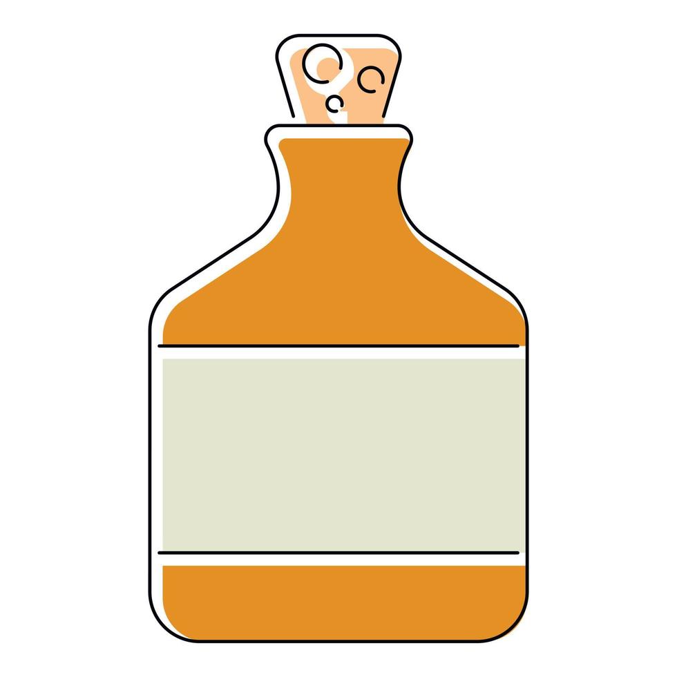 etanolo nel bottiglia icona, piatto stile vettore
