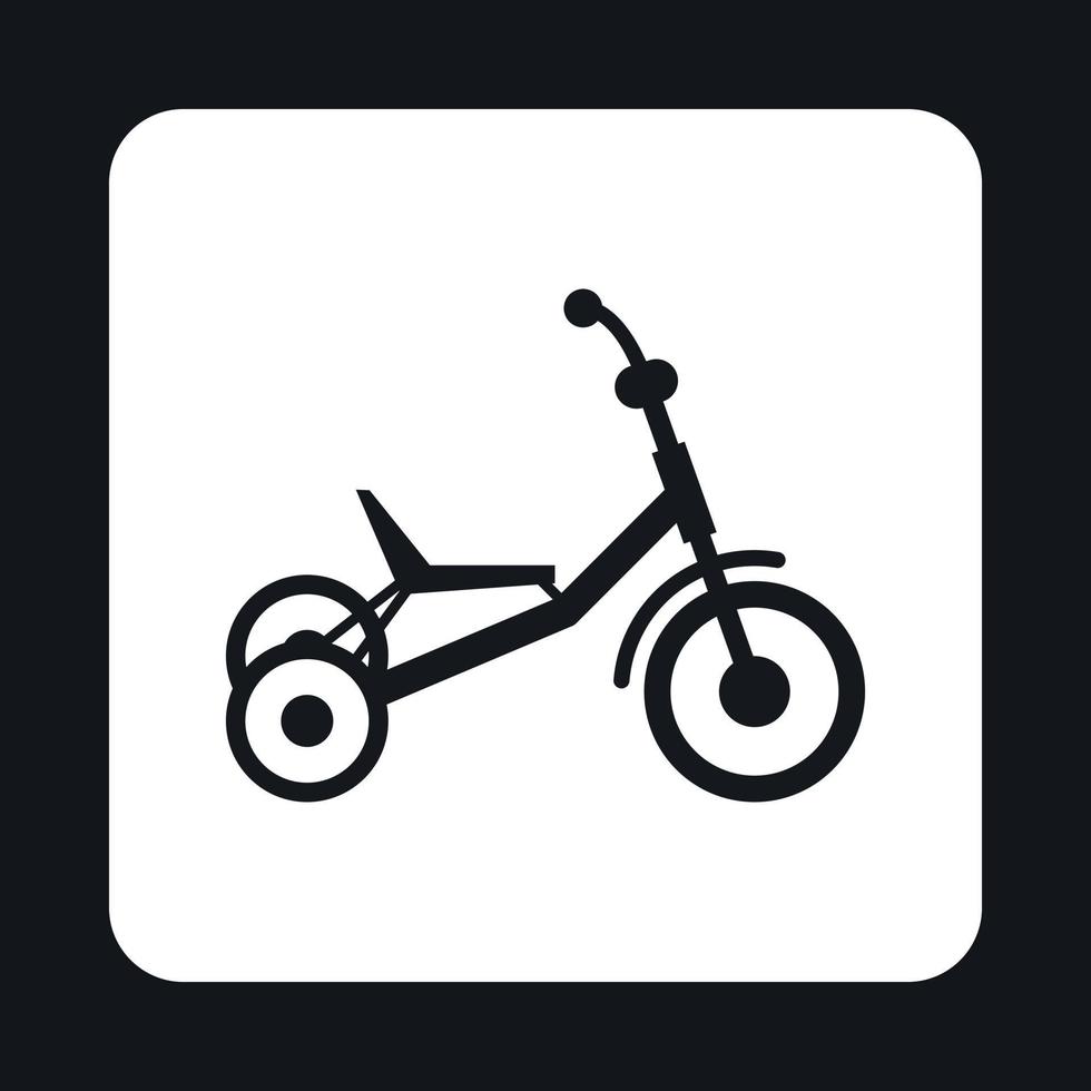 triciclo icona, semplice stile vettore