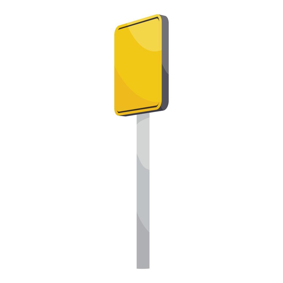 strada cartello giallo piazza icona, cartone animato stile vettore