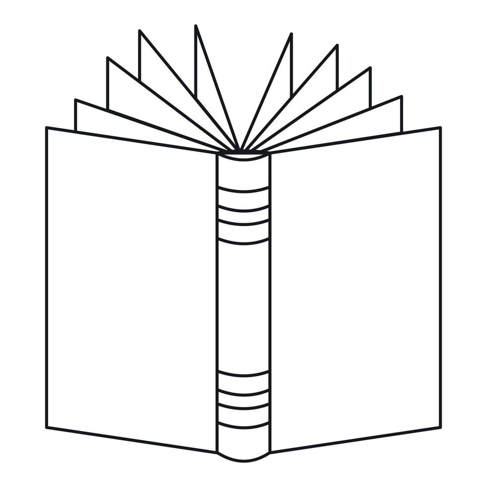 Aperto di spessore libro icona, schema stile vettore