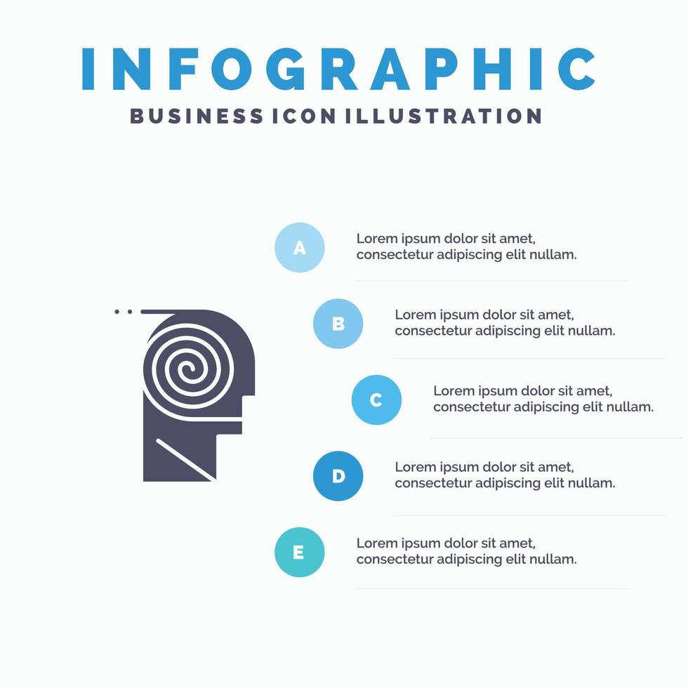 meglio comprensione definizione apprendimento studia solido icona infografica 5 passaggi presentazione sfondo vettore