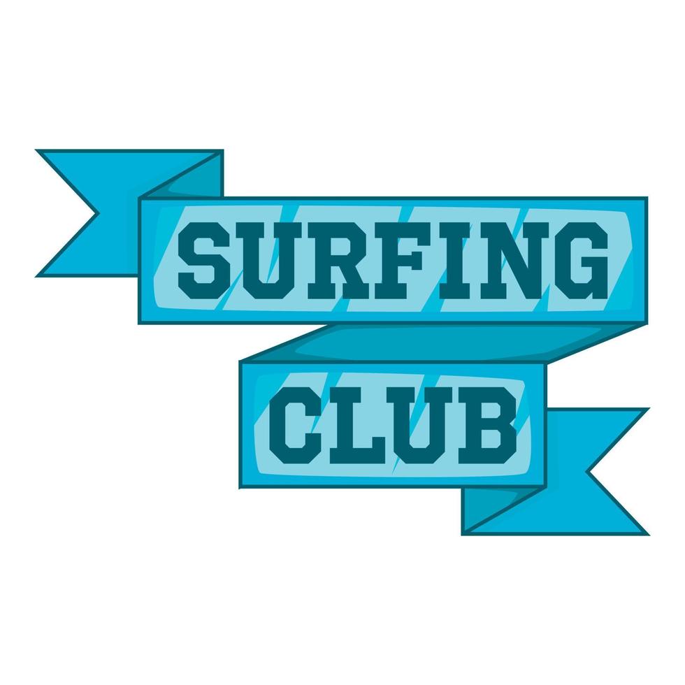 Surf club emblema icona, cartone animato stile vettore