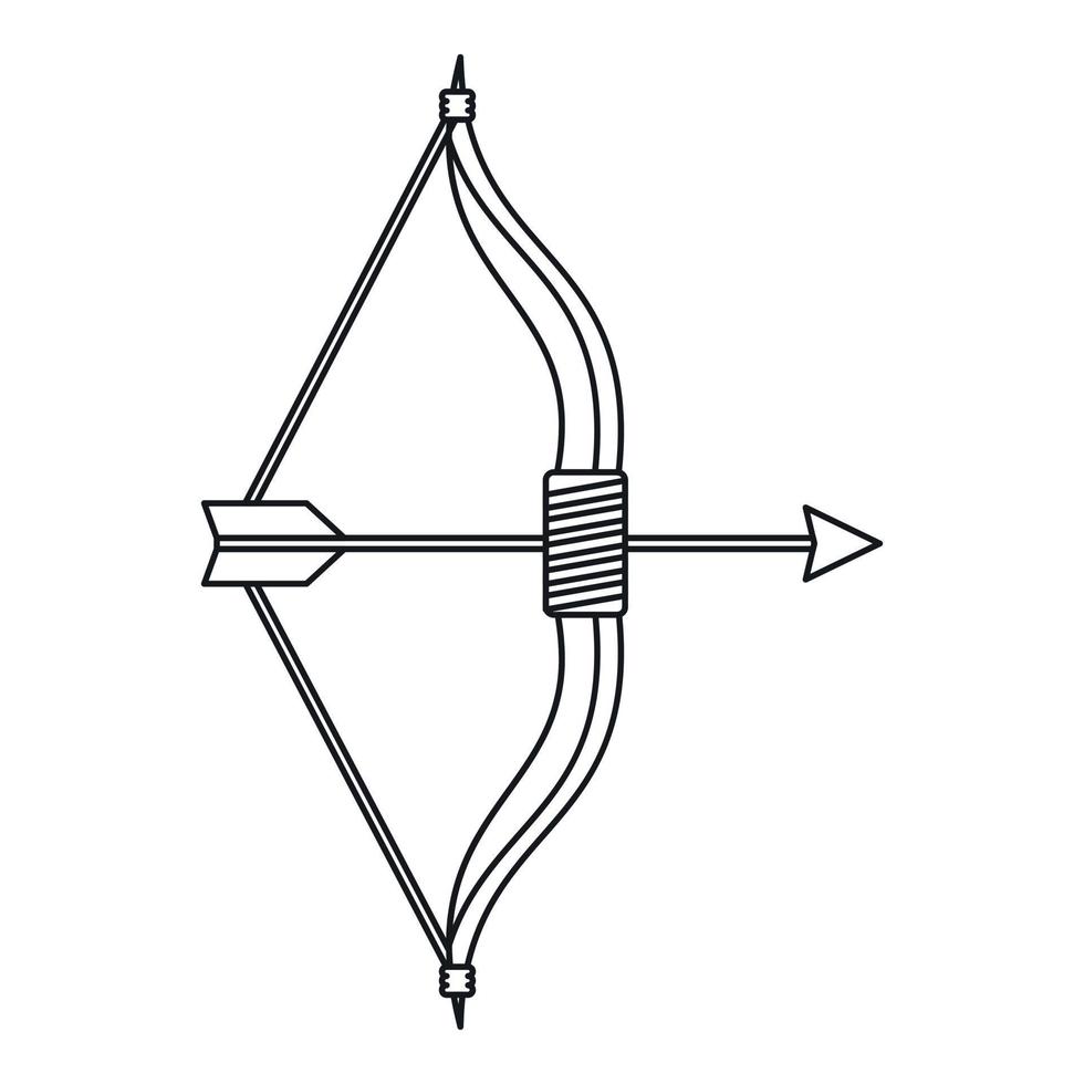 arco e freccia icona, schema stile vettore