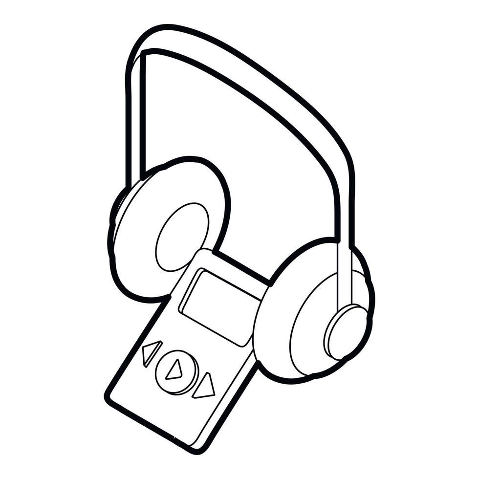 Audio guida icona, schema stile vettore