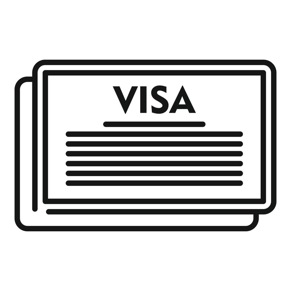 viaggio Visa icona, schema stile vettore