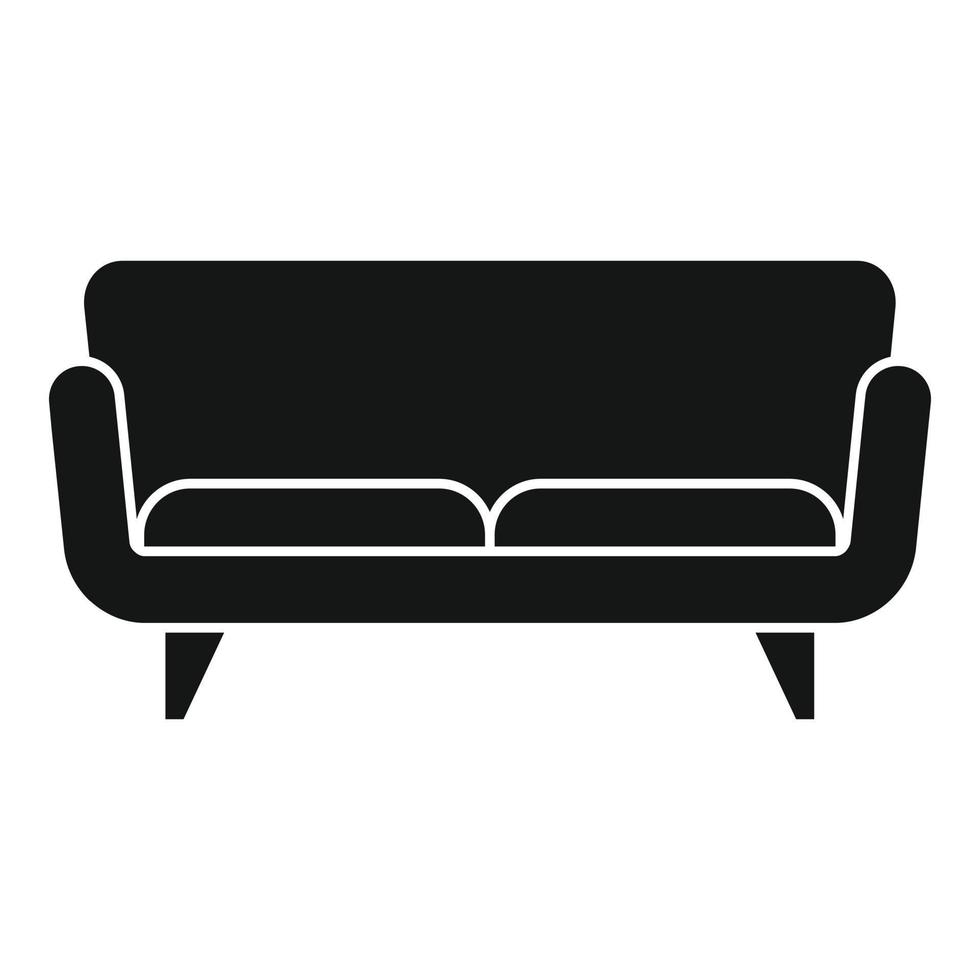 morbido divano icona, semplice stile vettore