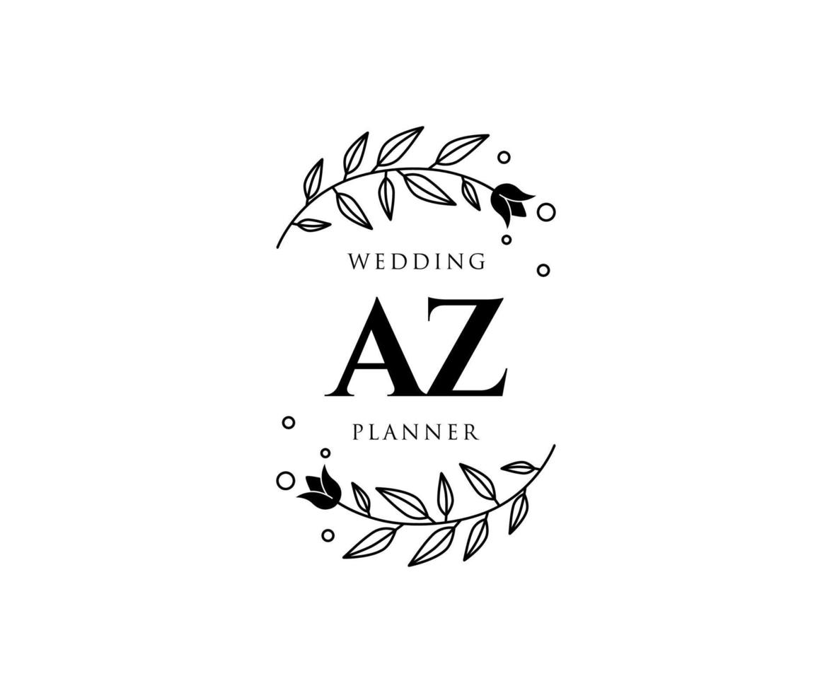 az iniziali lettera nozze monogramma loghi collezione, mano disegnato moderno minimalista e floreale modelli per invito carte, Salva il Data, elegante identità per ristorante, boutique, bar nel vettore