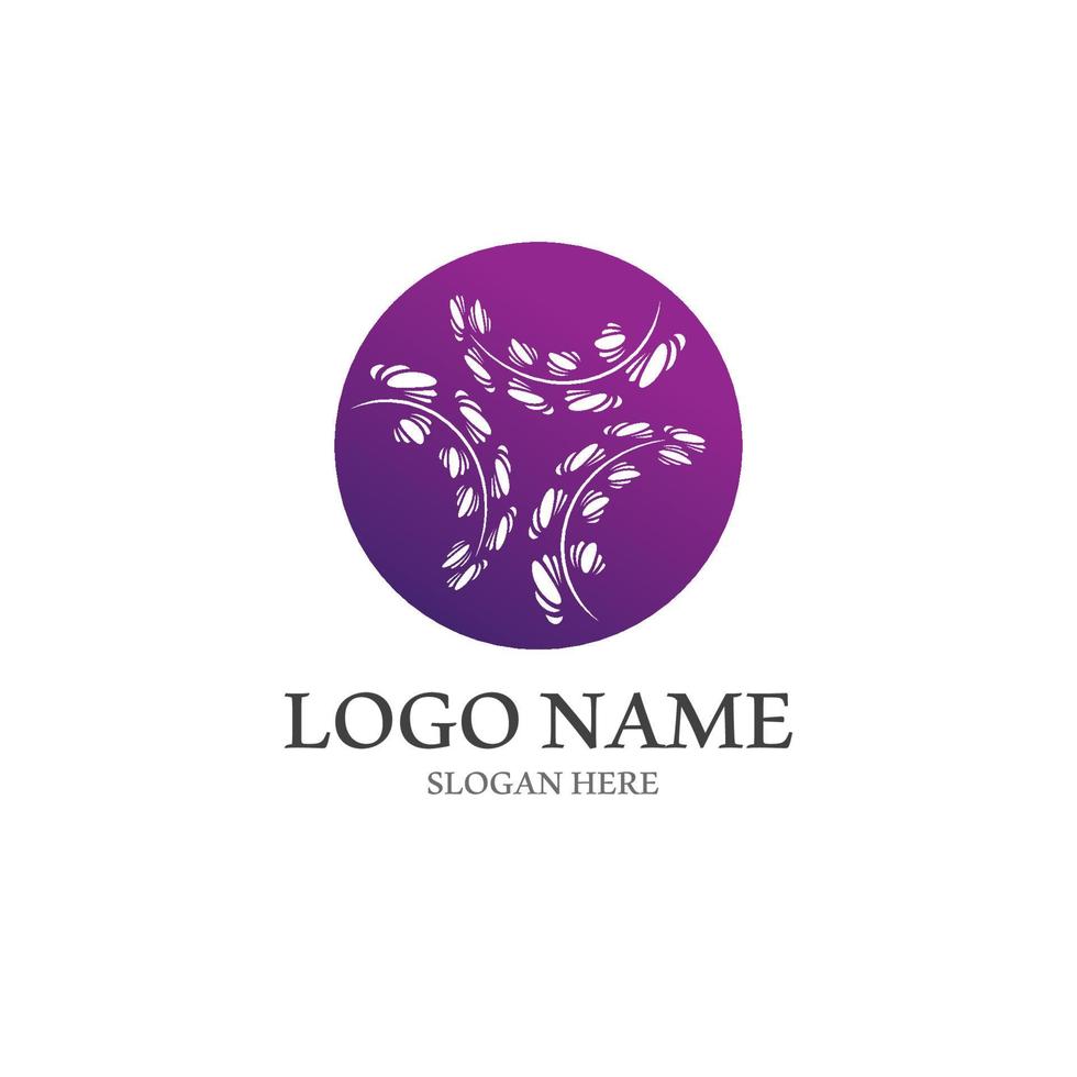 fresco lavanda fiore icona logo vettore