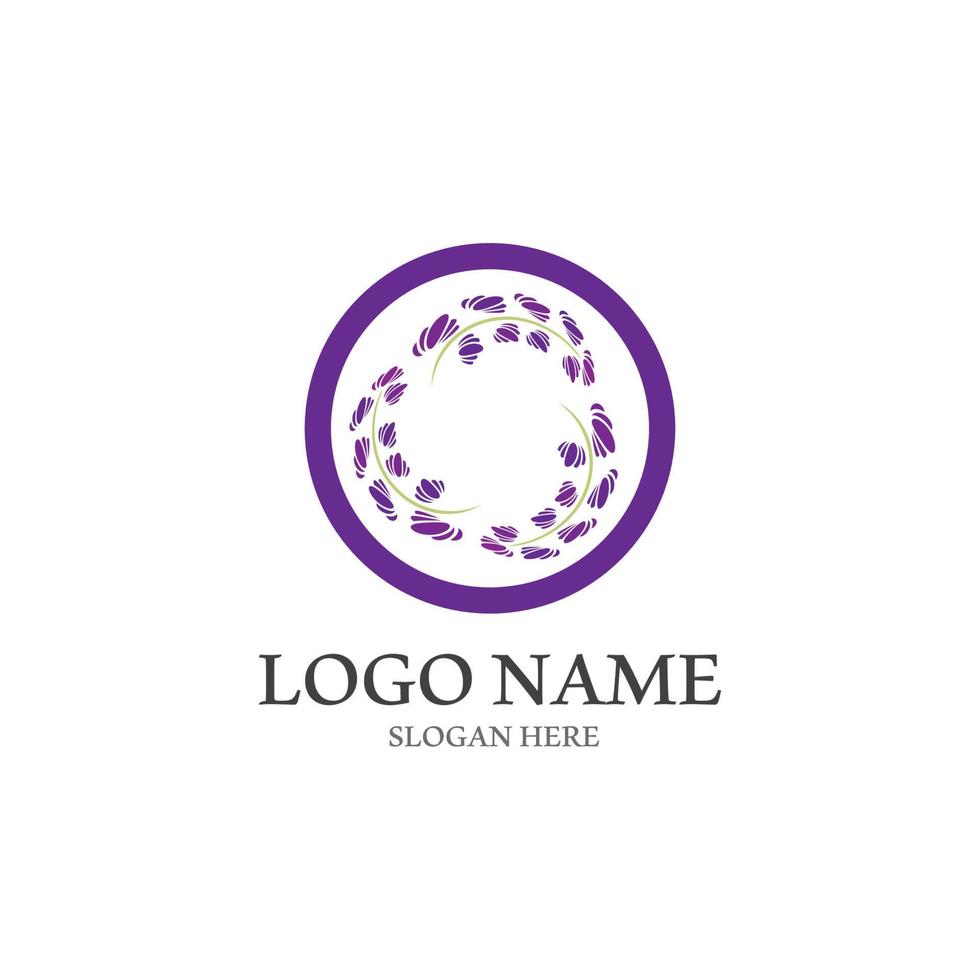 fresco lavanda fiore icona logo vettore