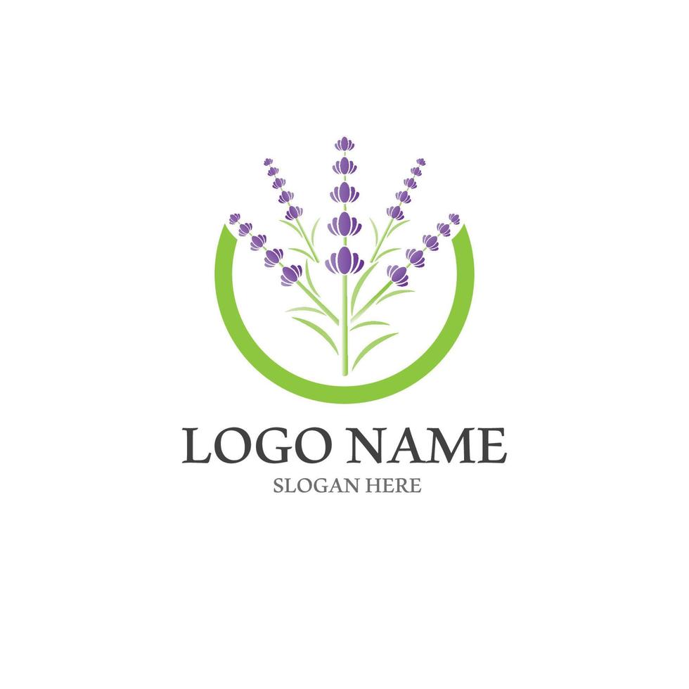 fresco lavanda fiore icona logo vettore