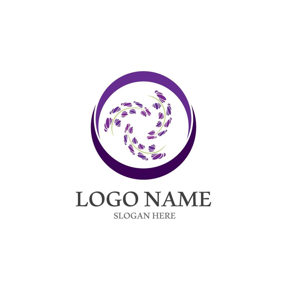 fresco lavanda fiore icona logo vettore