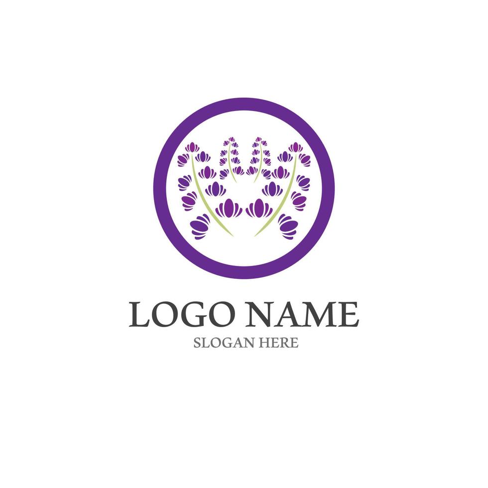 fresco lavanda fiore icona logo vettore