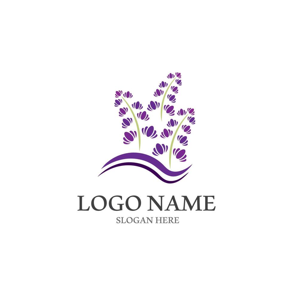 fresco lavanda fiore icona logo vettore