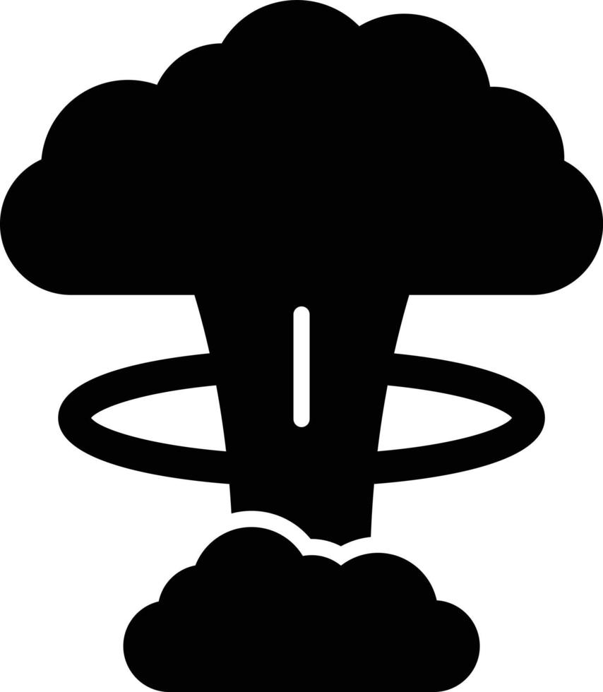 icona del glifo con esplosione nucleare vettore