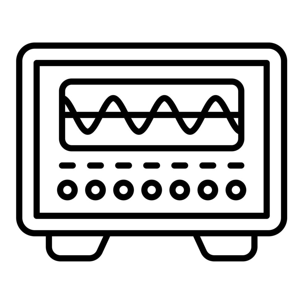 icona della linea dell'oscilloscopio vettore