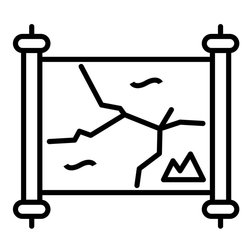 icona della linea della mappa del deserto vettore