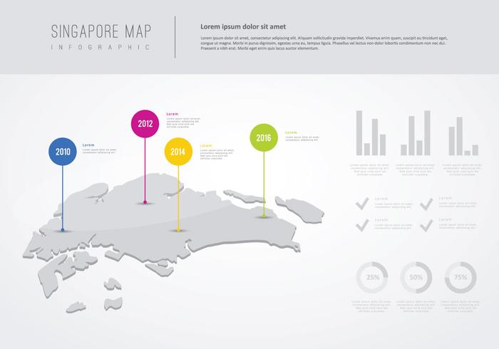 Progettazione Info-grafica gratuita dell'illustrazione di Singapore vettore