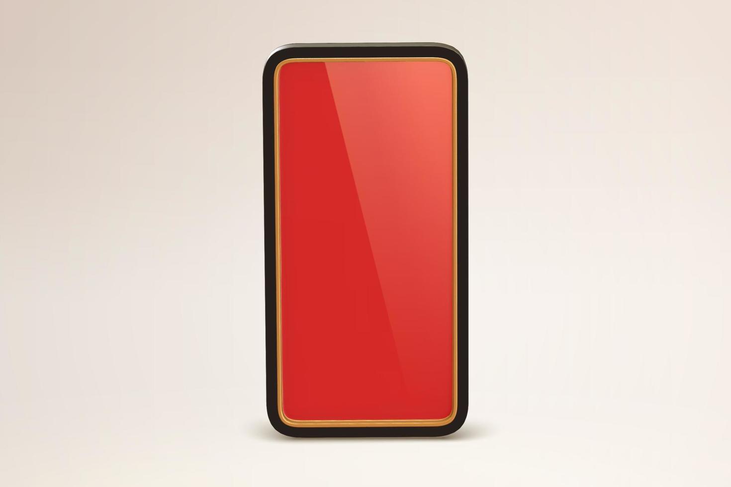 3d mobile Telefono schermo modello. illustrazione di un' smartphone con d'oro e nero confine adatto per ui presentazione vettore