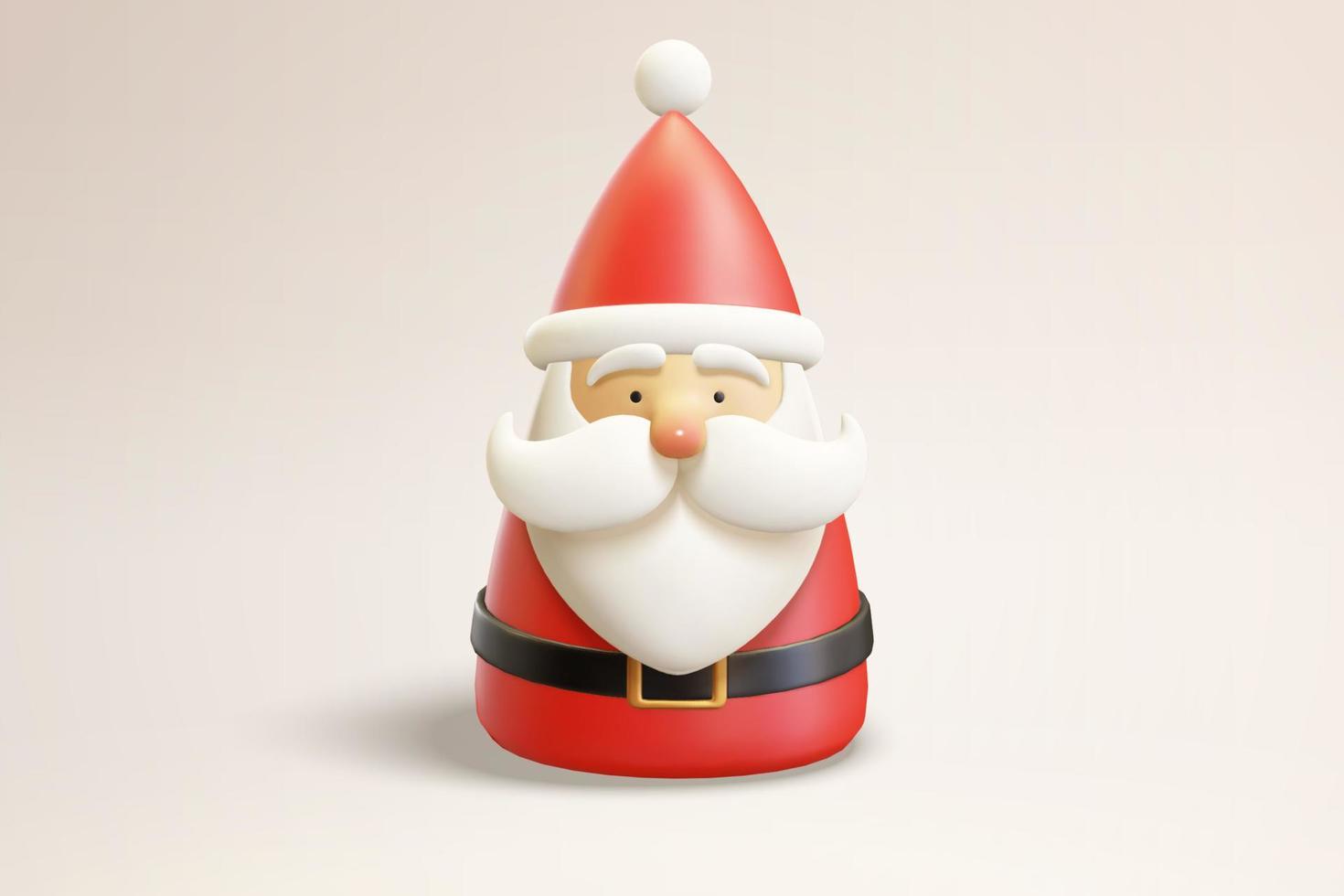 3d carino Santa Claus figurina. illustrazione di Natale Santa Claus figurina su un vuoto sfondo vettore