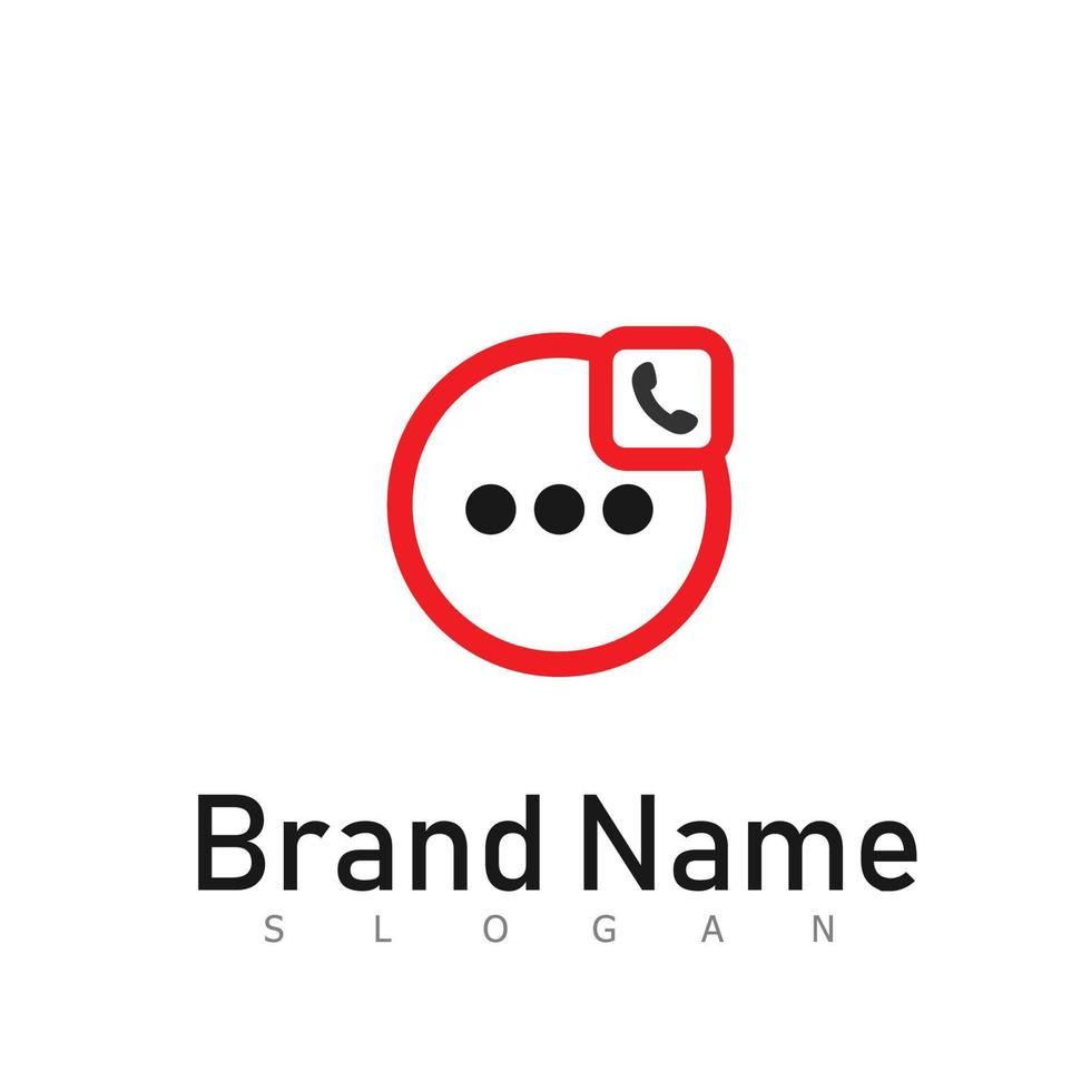 Chiacchierare chiamata mobile logo design tecnologia simbolo vettore