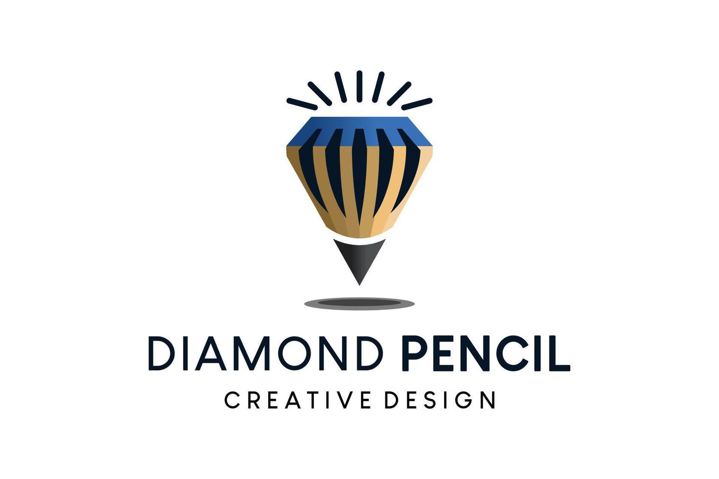 diamante matita logo design creativo concetto, vettore illustrazione