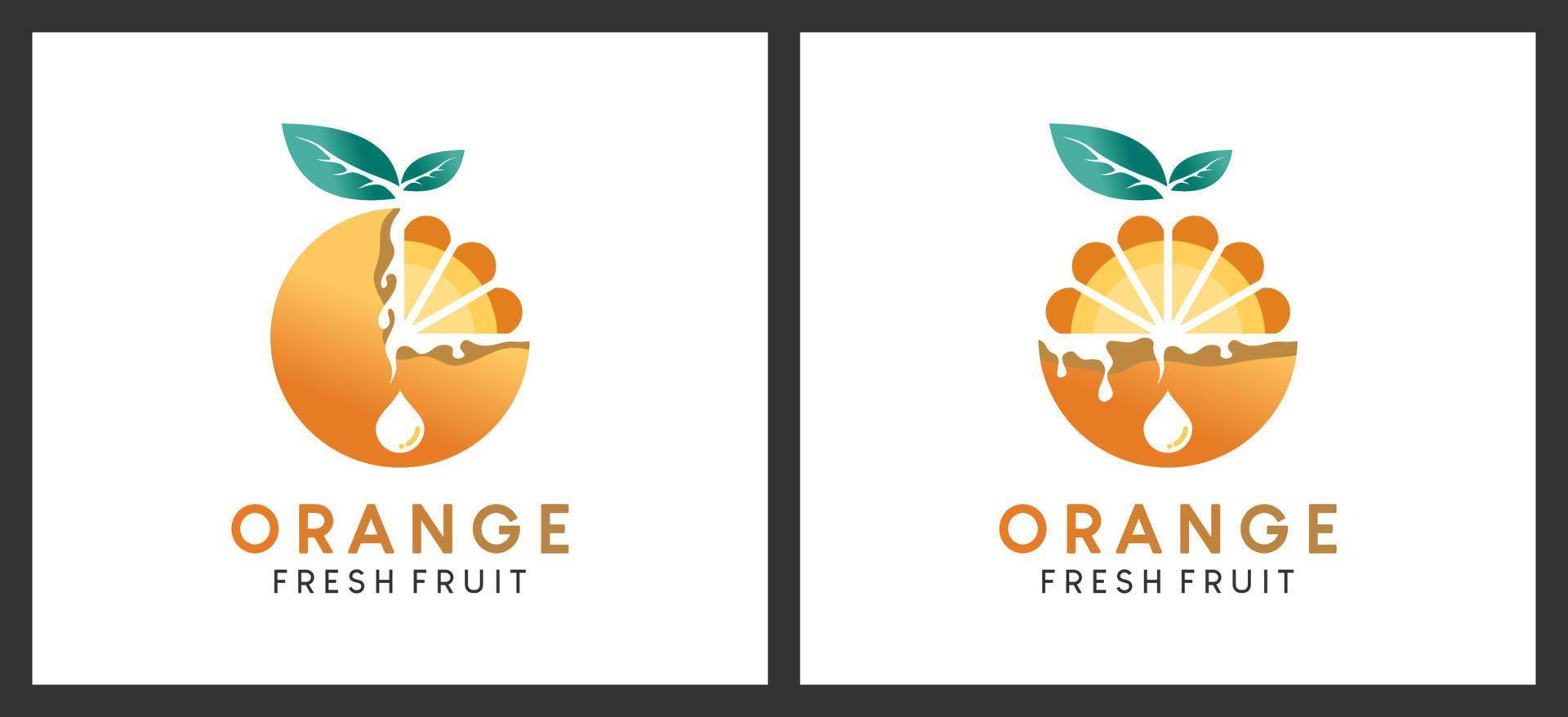 arancia frutta logo design con pastello colore concetto, vettore illustrazione di cibo e bevanda logo